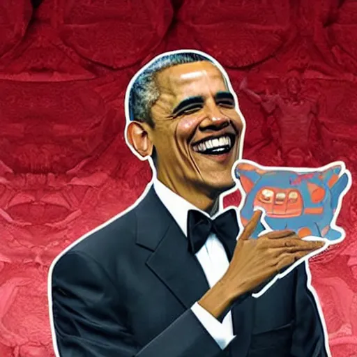 Prompt: obama as a crab, raving