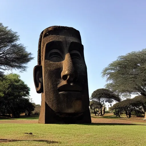 Image similar to a moai statue with the face of benjamin netanyahu