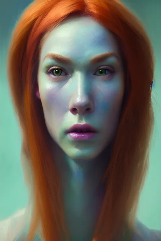 Prompt: ultra detailed close up face portrait of daphne from scooby doo, extremely detailed digital painting, in the style of fenghua zhong and ruan jia and jeremy lipking and peter mohrbacher, mystical colors, rim light, beautiful lighting, 8 k, stunning scene, raytracing, octane, trending on artstation