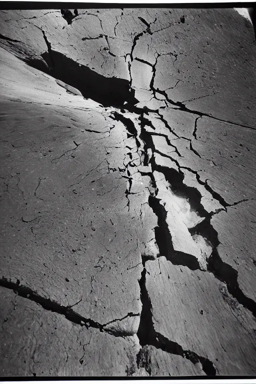 Prompt: retro photograph of giant crack!!!!!! in the sky above southern california city