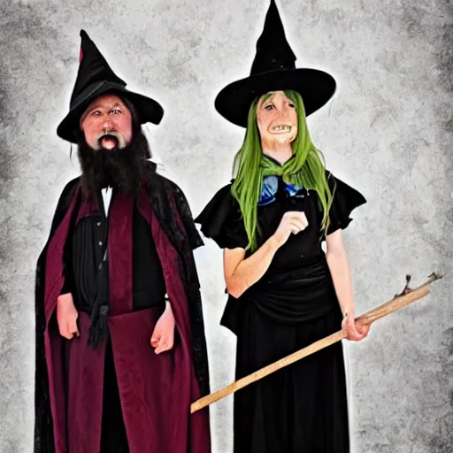 Image similar to a wizard and a witch