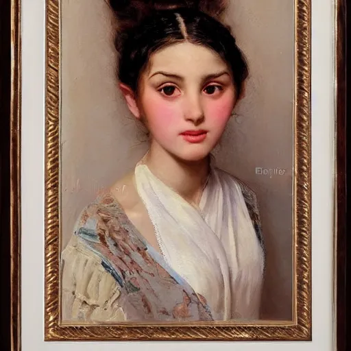 Prompt: orientalism portrait of a cute young woman with twin tails by Edwin Longsden Long and Theodore Ralli and Nasreddine Dinet and Adam Styk masterful intricate artwork