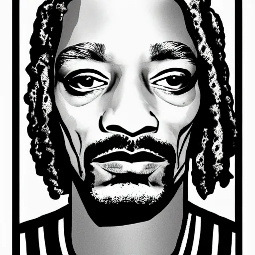 Image similar to snoop dogg from scaterred news paper, by mimmo rottela pop art