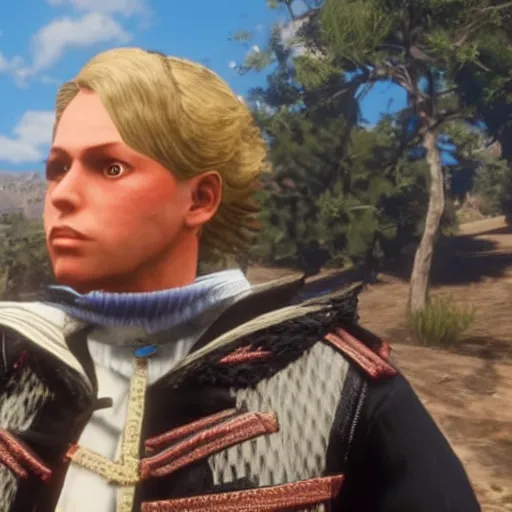 Image similar to giorno giovanna in red dead redemption 2