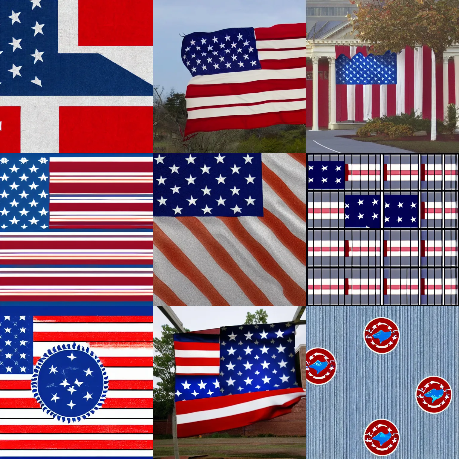 Prompt: alternate united states flag designs