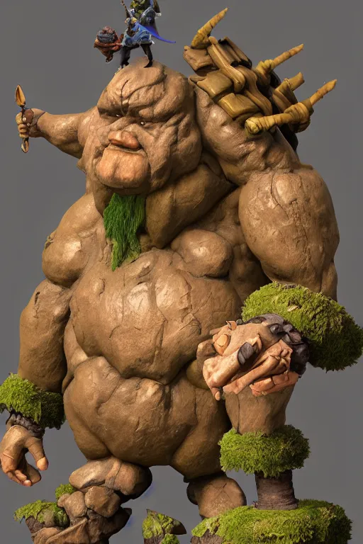 Image similar to zelda fantasy art giant golem troll wood rock, global illumination ray tracing hdr fanart arstation by sung choi and eric pfeiffer and gabriel garza and casper konefal hardmesh zbrushcentral