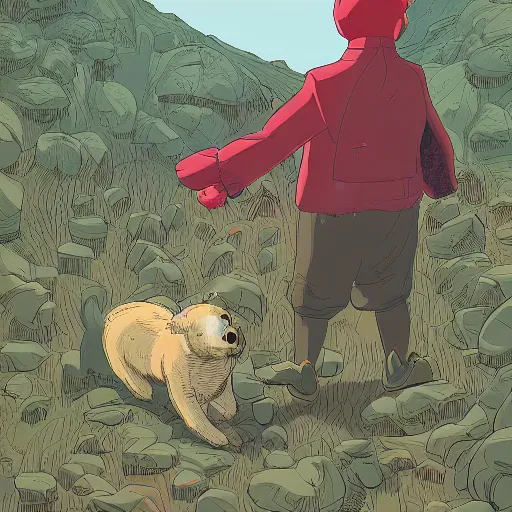 Image similar to rupert bear getting lost in the mountains, horror, intricate details, cinematic, epic, realistic, anatomy, tomer hanuka, uplight, artstation, photorealistic, scary