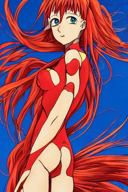 Prompt: Portrait of Asuka Langley Soryu from Evangelion, 8k, hyper detailed, insanely detailed and intricate, golden ratio, hypermaximalist, elegant, ornate, luxury, elite, ominous