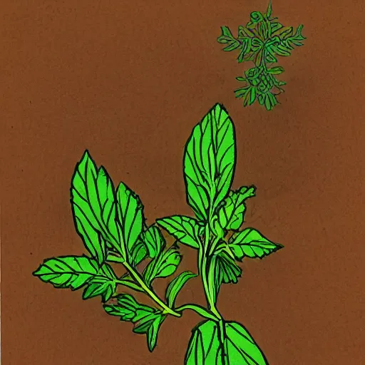 Image similar to Alcohol drawing of multicolor herb