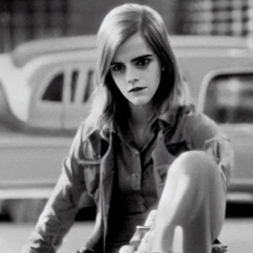 Prompt: still of emma watson in taxi driver ( 1 9 7 6 )