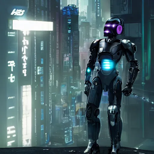 Prompt: cyberpunk Robocop, very realistic