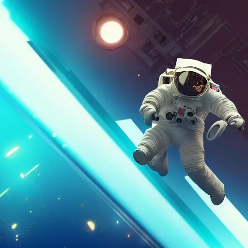 Prompt: an astronaut falling in an infinite interdimensional library in space, cinematic lighting, cinema 4d