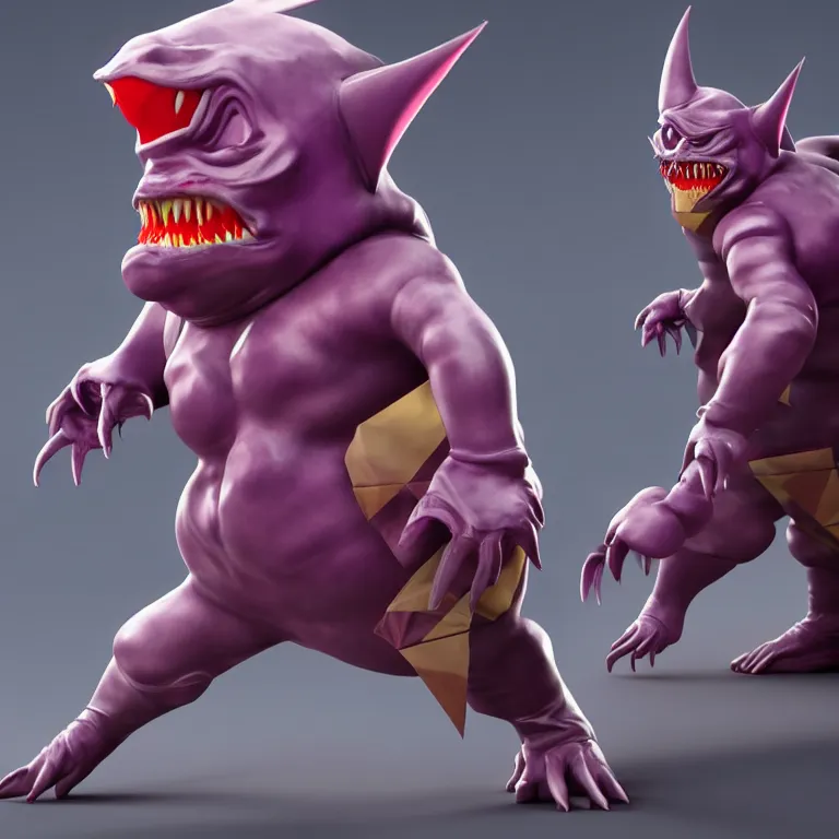 Image similar to gengar transformation closeup realistic, 3 d render, 3 d rendered, high detail, high resolution, dynamic lighting, moody lighting, high contrast, colorful