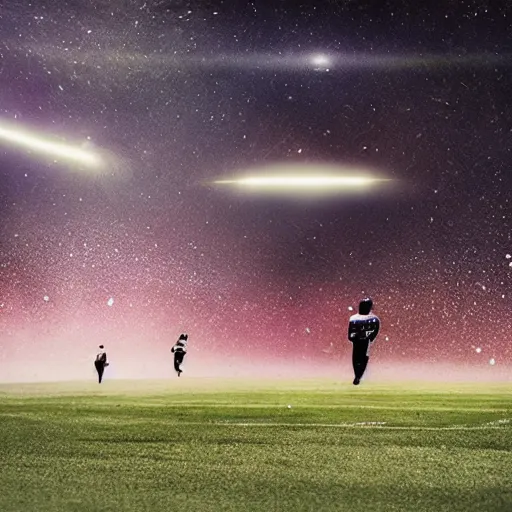 Image similar to Liminal space in outer space, sports photography, colorized