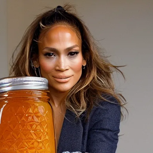 Image similar to j - lo inside a jar of honey