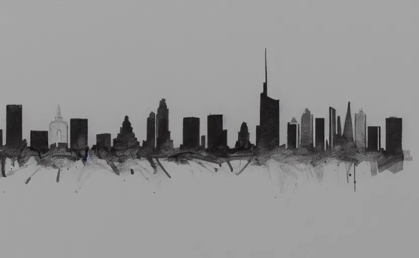 Image similar to minimalist pencil sketch of frankfurt skyline