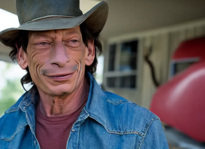 Prompt: photo of jim varney as ernest p worrell as a monster truck driver, 8 k, 8 5 mm f 5. 6