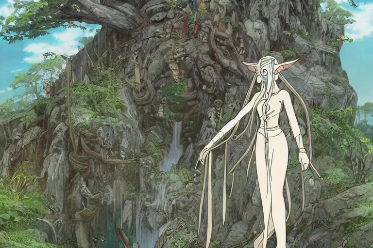 Prompt: tonemapped elven priestess by studio ghibli, highly detailed,