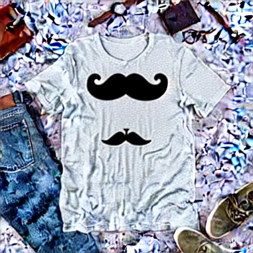 Image similar to vintage men's t - shirt, mustache, old school, wes anderson style