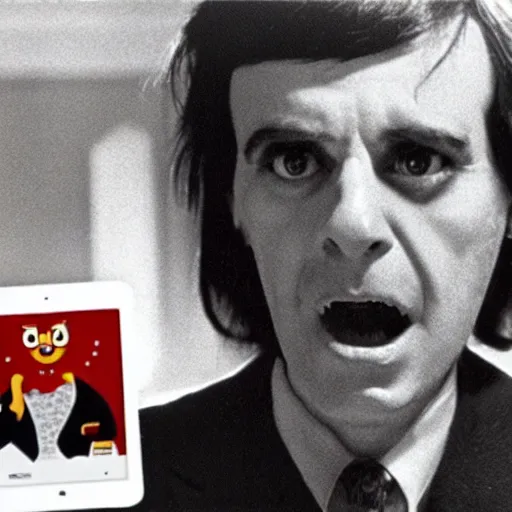 Image similar to Still of the Duolingo own in The Shining (1980)