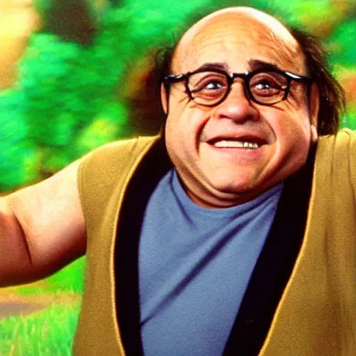 Image similar to a screenshot of Danny DeVito in the role of Link in Ocarina of Time