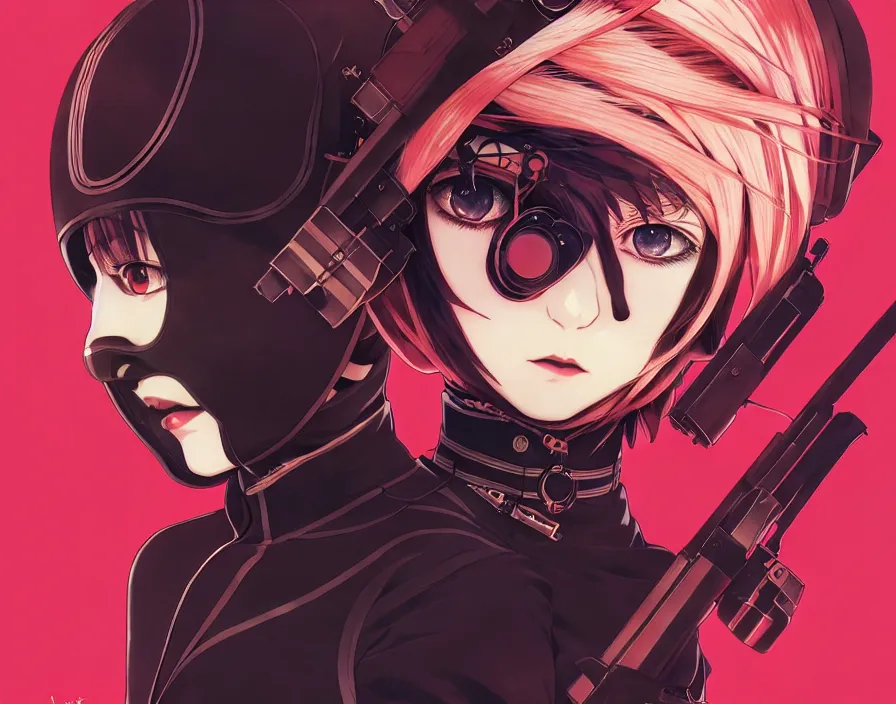 Image similar to ilya kuvshinov anime illustration of reol, last exile,, murata range, fine detail, perfect anime face, dramatic lighting, dynamic composition, moody, art deco, cel shading, vivid, stippled lighting, rich texture, yoshinari yoh, alphonse mucha, takashi murakami, colorful