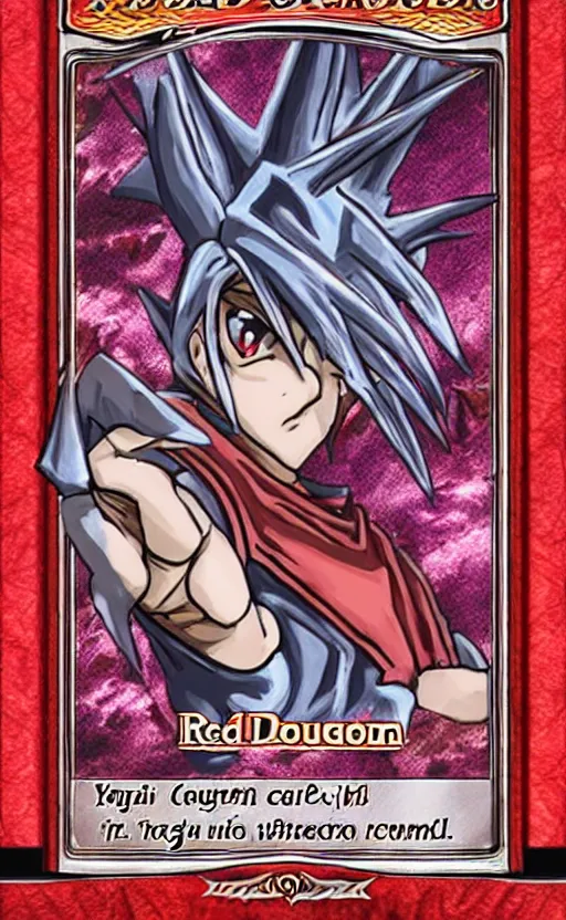 Image similar to yugioh card trading fantasy yugioh card of a red dragon