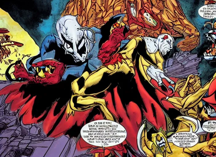 Prompt: The Creation of Adam, repainted by Todd McFarlane, in the style of Spawn and the Maxx