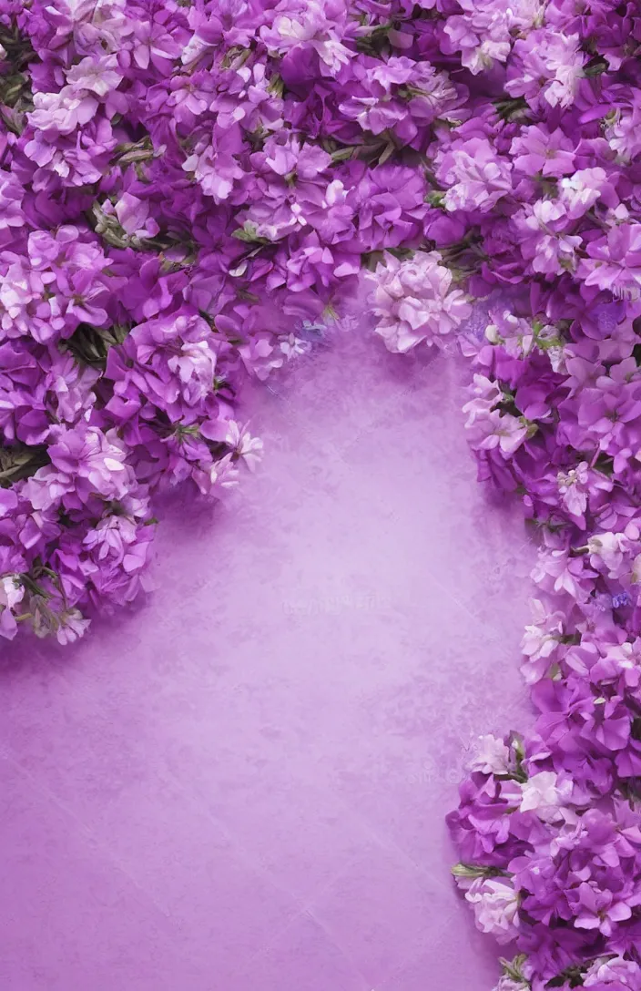 Image similar to bright cozy background image, soft pale - purple flowers, white background, dreamy lighting, background, photorealistic, printable, backdrop for obituary text