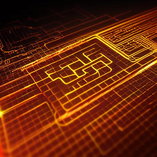 Image similar to circuitry on toast, quantum tracerwave, octanerender