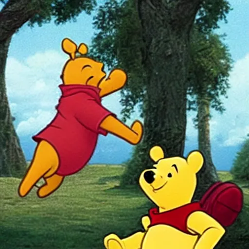 Image similar to Winnie the Pooh addressing the public