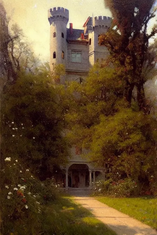 Image similar to ( ( ( ( ( ( ( ( ( ( ( victorian genre painting of a castle ) ) ) ) ) ) ) ) ) ) ) painted by solomon joseph solomon and richard schmid and jeremy lipking!!!!!!!!!!!!!!!!!!!!!!!!!!!!