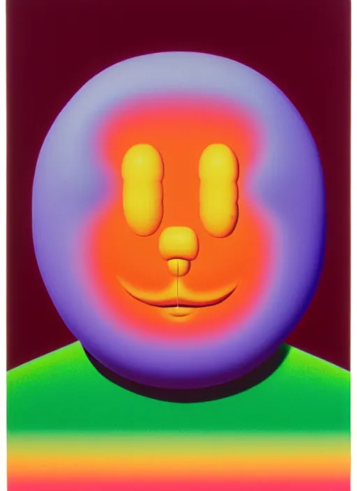 Image similar to puffy person by shusei nagaoka, kaws, david rudnick, airbrush on canvas, pastell colours, cell shaded, 8 k