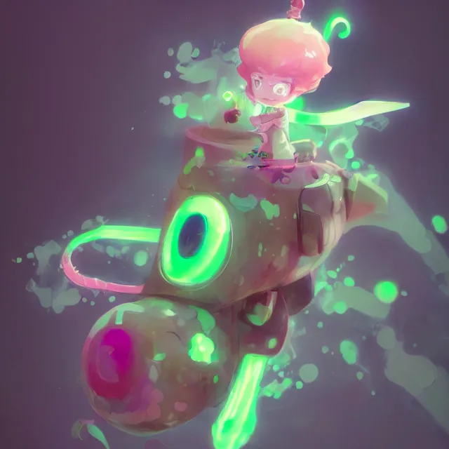 Prompt: a beautiful fullbody portrait of a cute splatoon anime boy with pink hairand green eyes. character design by cory loftis, fenghua zhong, ryohei hase, ismail inceoglu and ruan jia. artstation, volumetric light, detailed, photorealistic, fantasy, rendered in octane