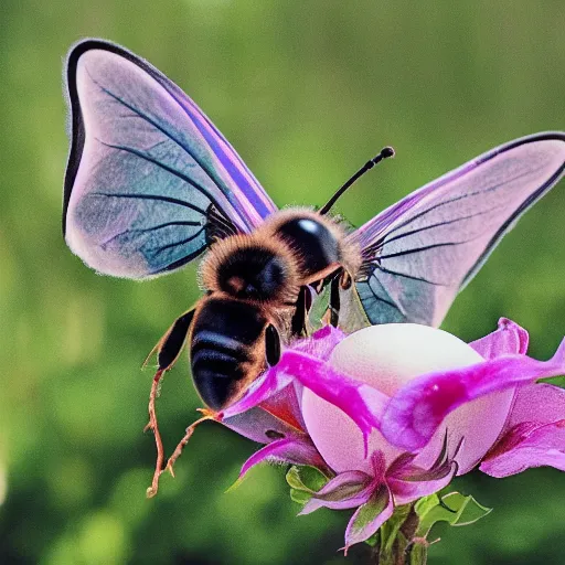 Image similar to photo of a hybrid between a bee and a unicorn