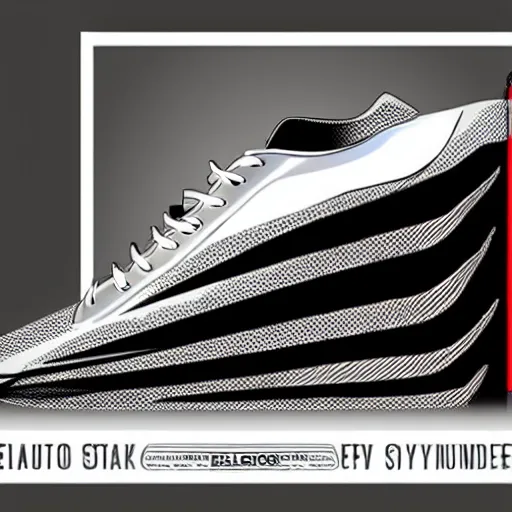 Image similar to an advertisement photo of a shoe design in the style of a DeLorean