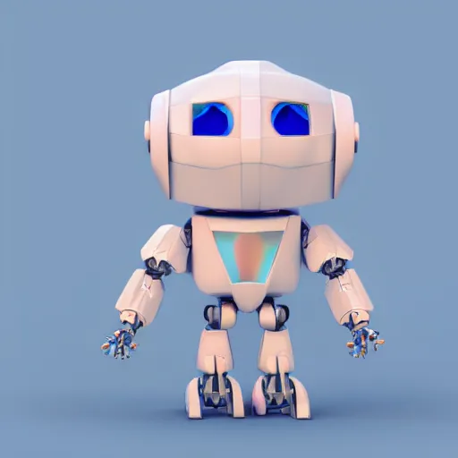 Prompt: low - poly cute robot character, 3 d render, blender, unity, octave, 4 k, isometric view, white background, beautiful render, pastel colours, breath of the wild art style