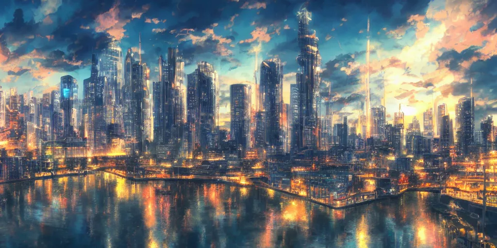 hd anime cityscape, 4 k, stunning, full hd, Stable Diffusion