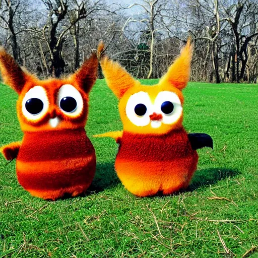 Image similar to photo of longfurbies made out of beef. The texture of their skin is like steak