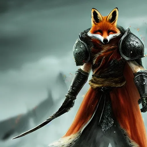 Image similar to a fox in elden ring, elden ring, dark souls