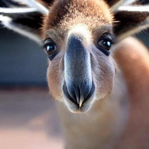 Prompt: kangaroo wearing a yankees hat