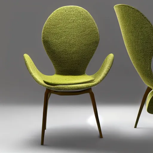 Prompt: avocado armchair, interior design, furniture design, Arne Jacobsen, photoreal, unreal engine