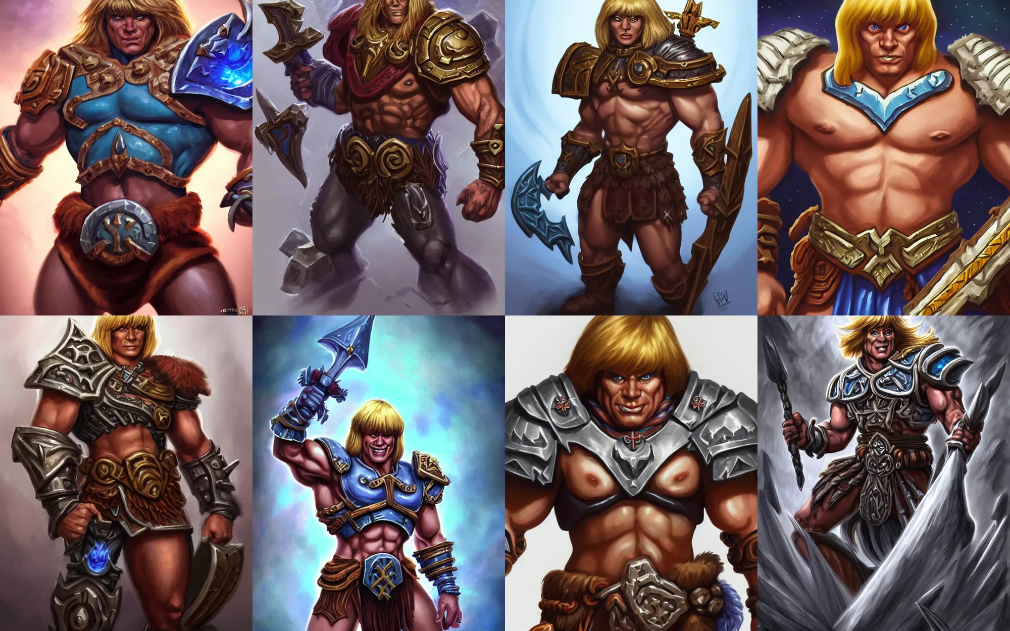 Prompt: He-Man!!!!!, closeup, D&D, sci fi,fantasy, intricate,with german iron cross on chest armor ,elegant, loin cloth ,highly detailed, oill painting, artstation, concept art, matte, sharp focus, illustration, hearthstone,art by rudy obrero