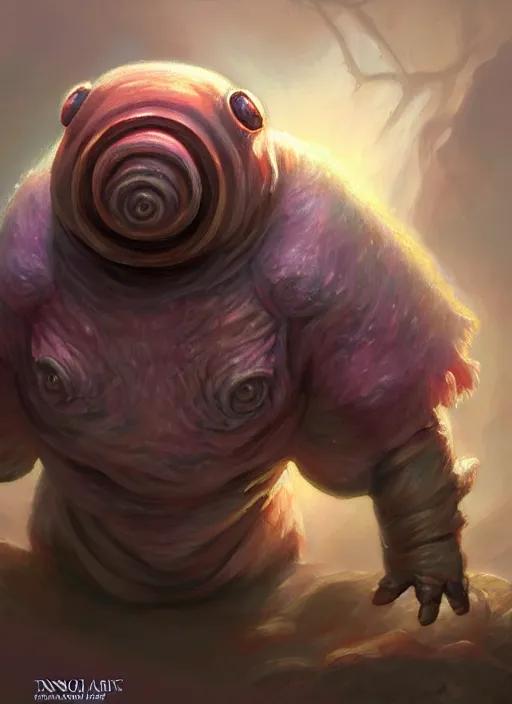 Prompt: a _ fantasy _ style _ portrait _ painting _ of a tardigrade, rpg dnd oil _ painting _ unreal _ 5 _ daz. _ rpg _ portrait _ extremely _ detailed _ artgerm _ greg _ rutkowski _ greg