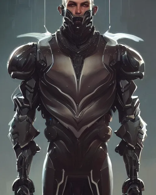 Prompt: sleek wiry muscular male smooth black pearlescent scifi armor, by greg rutkowski and mark brookes and jim burns and tom bagshaw and magali villeneuve, trending on artstation