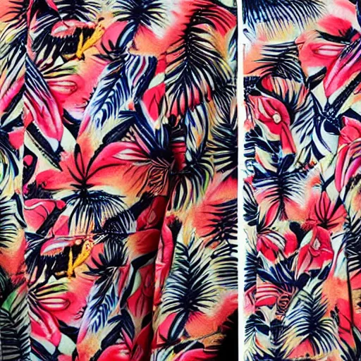 Image similar to hawaiian shirt design, fashion photography