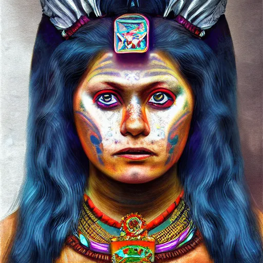Image similar to mayan priestess, digital painting, concept art, sharp focus, realistic