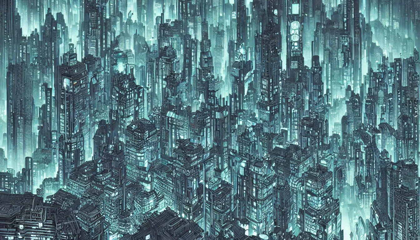 Image similar to blade runner by laurie greasley, tron city by josan gonzalez, akira, rene magritte, ultraclear intricate, sharp focus, highly detailed digital painting illustration, concept art, masterpiece