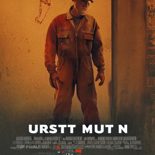 Image similar to poster of the movie : rust man, ultra high detail, photorealistic, 8 k