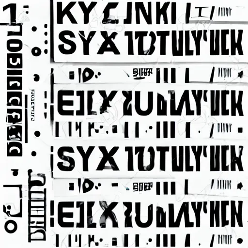 Image similar to black on white graphic design sticker in style of eric hu, y 2 k, brutalism, acid, techno